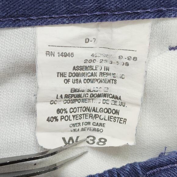 Vintage Van Heusen Shorts Mens W38 Blue Pleated Bermuda Chino Preppy Summer - Picture 4 of 10